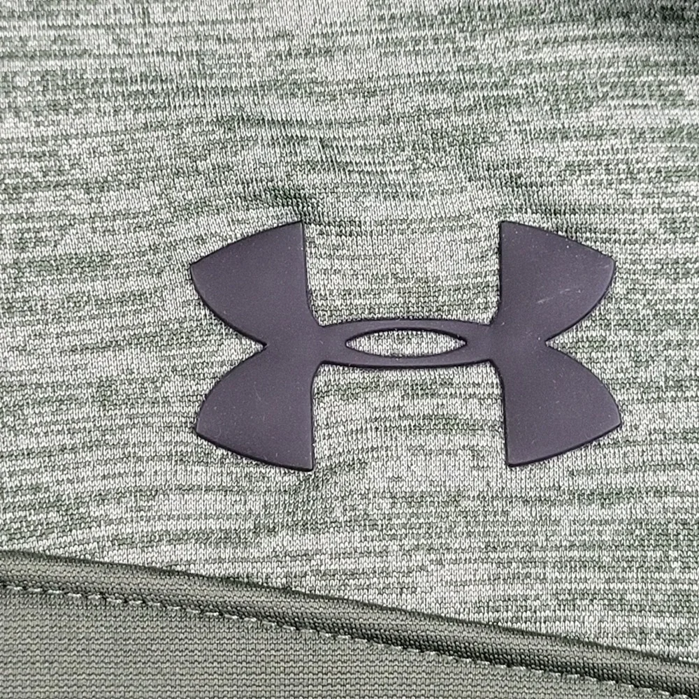 Under Armour ColdGear Mens XL Quarter Zip Pullover Olive Green Heathered Loose